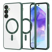 Ovitek Techsuit Luxury Crystal MagSafe za Samsung Galaxy A55 - temno zelen