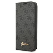 GUESS Maska za telefon na preklop PC/ TPU 4G Metal Camera Outline Book za iPhone 14 crna