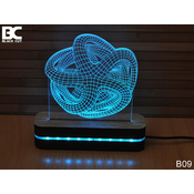 Black Cut 3D Lampa 3D Zvezda Svetlo plava