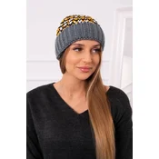 Womens cap Iris K348 dark gray+yellow