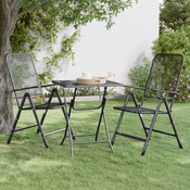 Vrtni stol od ekspandirane metalne mreže 60x60x72 cm antracit