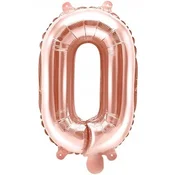 Folija balon Črka O, 35 cm, rožnato zlato 1 kos.