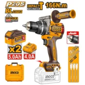 Super Ingco aku udarna bušilica CIDLI201668E 166NM 2x5AH