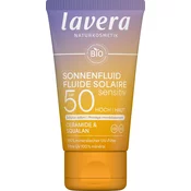 shumee LAVERA sončni fluid za obraz in vrat SENSITIV SPF 50 s ceramidi in skvalanom