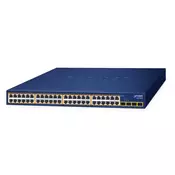 PLANET 48-Port 10/100/1000T 802.3at GSW-5240HP Brez upravljanja Gigabit Ethernet (10/100/1000) Power over Ethernet (PoE) 1U Modra