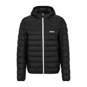 Muška teniska jakna BOSS Water-Repellent Puffer Jacket With Branded Trims - black