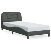 Vidaxl Posteljni okvir brez vzmetnice Hvar temno siv 80x200 cm blago