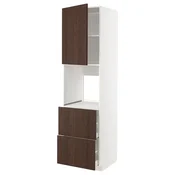 METOD / MAXIMERA Vis.el.pecn. s fiok/2front/2g.fioke, bela/Sinarp smeda, 60x60x220 cm