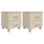 Vidaxl Nočna omarica HAMAR 2 kosa medeno rjava 40x35x44,5 cm borovina