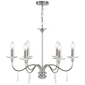 Casa Padrino Art Nouveau crystal chandelier silver A� 71 x H. 51 cm - Round metal chandelier - Baroque & Art Nouveau living room chandelier - Baroque & Art Nouveau lights