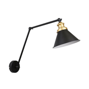 Fundo Wall Lamp Black+Golden 1X40W E27 Black Lampshade