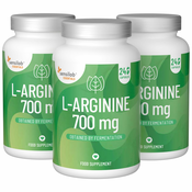 Essentials L-arginin 700 mg, visok odmerek, prosta oblika - vegansko, 720 kapsul