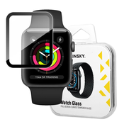 Wozinsky Watch Glass hibridno steklo za Apple Watch 3 38 mm / Watch 2 38 mm / Watch 1 38 mm črno