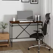 Vidaxl vidaXL Pisalna miza, dimljen hrast, 100x50x75 cm