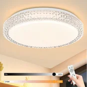 Nettlife NETTLIFE LED stropna svetilka z daljinskim upravljalnikom, zatemnljiva 18W, premer 30cm, moderna kristalna zvezdnato nebo, (22110665)