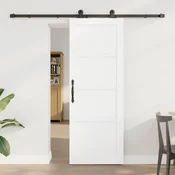 vidaXL Drsna vrata ORKDAL 73,5 x 198,5 cm Inženirski les Bela in črna