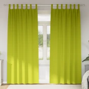 vidaXL Zavese z zavesami 2 pcs Jabolčno zelena 260 x 140 cm Poliester