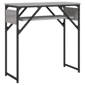 Vidaxl Konzolna mizica s polico siva sonoma 75x30x75 cm inž. les