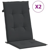 Vidaxl Blazine za vrtne stole 2 kosa črne 120x50x3 cm blago