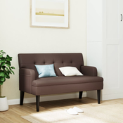 vidaXL Klop z naslonom rjava 112x65,5x75 cm umetno usnje