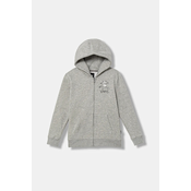 Otroški pulover Vans Sk8 Posse Full Zip siva barva, s kapuco, VN000PYU02F1
