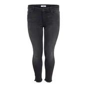 ONLY Carmakoma Kavbojke carWILLY REG SKINNY ANK JEANS, črna