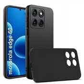 shumee Mat črn silikonski tanek ovitek za Motorola Edge 60 | 60 Fusion
