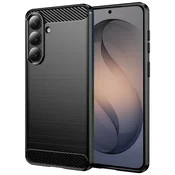 TPU gel ovitek Brushed Carbon za Samsung Galaxy S26 - črn