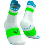 COMPRESSPORT Pro Racing Socks v4.0 Run Visoke nogavice, bele/norveško modre/neonsko zelene (T2 (EU 39-41))