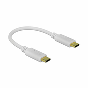 Delock kabel USB C-C 15cm 100W 5A bel 85357