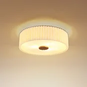 Globo Stropna svetilka Jannie, naravna barva, lan, 3-žarčna, O 50 cm, E27 - Dnevna soba/jedilnica - naravna, opalno bela, rjava, peščena - Tkanine/tekstil