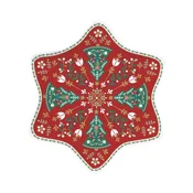 Star-shaped platter, porcelain, 22.5 x 22.5 cm, Christmas Folk - Nuo