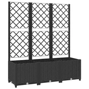 Vidaxl Vrtno korito z rešetko črno 120x40x136 cm PP