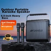 Sansui Bluetooth karaoke zvucnik sa 2 mikrofona G1, USB, Crni