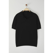 Trendyol Black Regular Polo Collar Plain Knitwear Polo Collar T-shirt