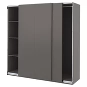 PAX / HASVIK Garderober, tamnosiva/tamnosiva, 200x66x201 cm