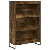 Vidaxl Knjigovni omar Dimni hrast 80 x 30 x 121 cm Konstruiran les