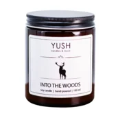 shumee Into the Woods - dišeča sojina sveča intenzivne mete LAS jantar 100% - yush - 180 ml