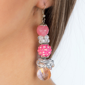 BRANIC JEWELRY Minduše sa roze kristalima Jaipur