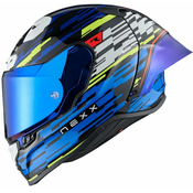 Nexx X.R3R Glitch Racer Blue Neon L Kaciga