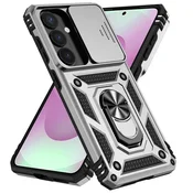 GS Oklepni ovitek za Samsung Galaxy S26, CamShield Slide, srebrn