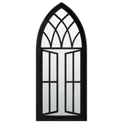 Vidaxl Vrtno ogledalo črno 70x30 cm železno za zunanjo uporabo