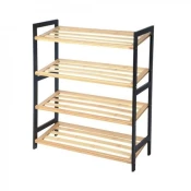 Polica za obucu Bamboo, 4 nivoa, Bela