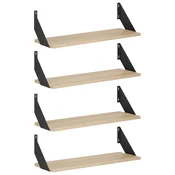 Vidaxl Stenske police 4 kos Sonoma hrast 60 x 20 x 17 cm