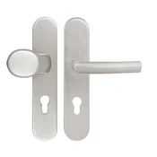 Varnostna okovja TWIN HARMONIA (F9), Žoga/ročaj, Odprtina za cilindrični vložek PZ, Twin E (nerjavno jeklo mat), 72 mm