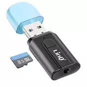 LINQ LinQ, USB Bluetooth avdio adapter z 3.5mm Jack in režo za micro-SD kartico, Črna, (5000220114)