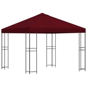 Vidaxl Paviljon 3 x 3 m Burgundija Poliester in jeklo 190 gsm