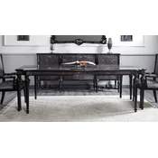 Casa Padrino luxury baroque dining table gray/black - Handmade solid wood dining room table - Luxury dining room furniture in baroque style - Baroque furniture - Baroque furnishings