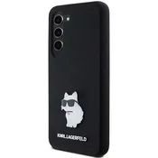 Karl Lagerfeld Etui Karl Lagerfeld Silicone Choupette Metal Pin za Samsung Galaxy S23 - črno