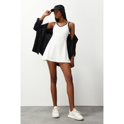 Trendyol White Piping Detail 2 Layered Tennis Knitted Sports Dress With Shorts